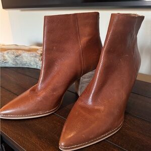 Lucky Brand Adalan Leather Ankle Boots Sz 10